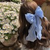papasgix Hair Bow Clips: Solid Color Silk Ribbon Bows for Women and Girls (1, Blue)