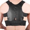 Medical-Grade Adjustable Magnetic Posture Support Back Brace - Relieves Neck, Back and Spine Pain - Improves Posture (Small) (Black) by Poscure(TM)