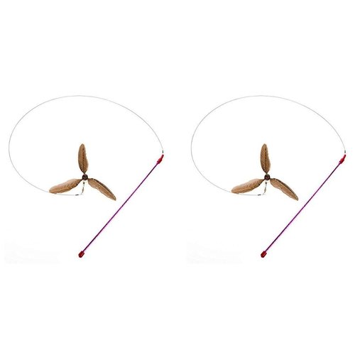 GoCat Da Purr-Peller Cat Toy, A Feather Propeller That Spins as it is Guided Through The Air (2-(Pack))