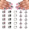 25PCS Hello kitty Nail Charms with Diamond Design, Kawaii Silver Bling Nail Charms with Hello Kitty and Planet Nail Charms, 3D Cute Metal Rhinestone Crystals Making for DIY Nail Art Decorations Supplies