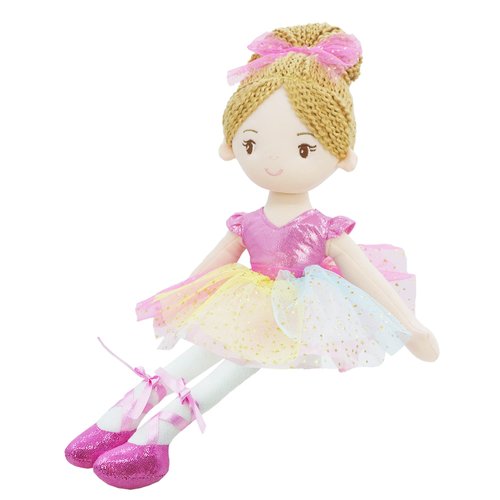 June Garden 16" Ballerina Princess Polina - Stuffed Plush Soft Doll - Pink Outfit - Gift for Toddler Girls