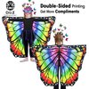 D.Q.Z Double-Sided Fairy Butterfly-Wings Costume for Girls Kids Dress-Up Halloween Costumes Mask Headband as Gifts (Rainbow)