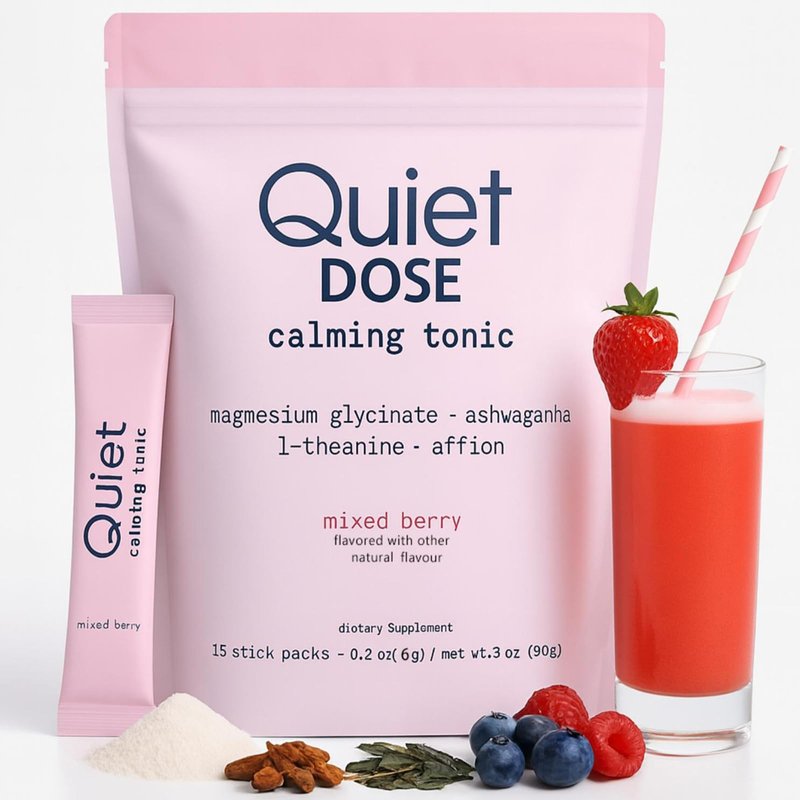 Quiet Dose Calming Tonic, Quiet Dose Drink with Magnesium Glycinate, Ashwagandha, L-Theanine, Aff...