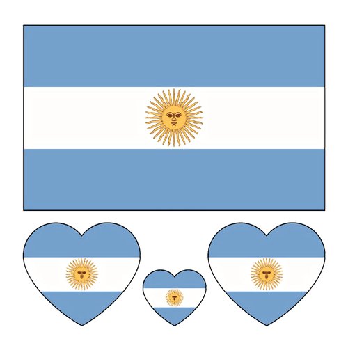 10 Sheets Argentina Flag 2022 World Cup Temporary Face Tattoos Stickers，40 Pcs Football National Flag Removable Fake Tattoos, For Men Kids Women (Argentina)