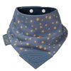 Cheeky Chompers 2-in-1 Baby Dribble Bib with Soft Silicone Teether, Reversible Bandana Style, Innovative Dimple Design Soothes Gums, 3-Layer Absorbency (Midnight Stars Neckerchew)