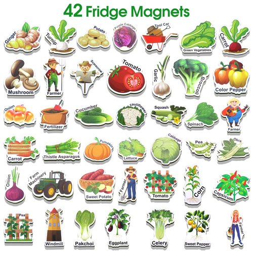 42PCS Foam Fridge Magnets for Toddlers, Farm Toddler Magnets Toys, Fridge Magnets for Kids, Refrigerator Magnets for Kids, Magnets for Kids on Fridge, Baby Toddler Magnets for Refrigerator