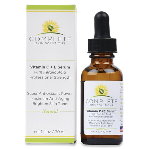 Natural Vitamin C E Serum with Ferulic and Hyaluronic Acid 1 oz