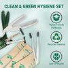 NEWLAX Eco Friendly Toothbrush, Razor, Comb Set (14 Count), Biodegradable Handle, Steel Shaving Razor, Biodegradable Comb, BPA Free, Recyclable Packaging