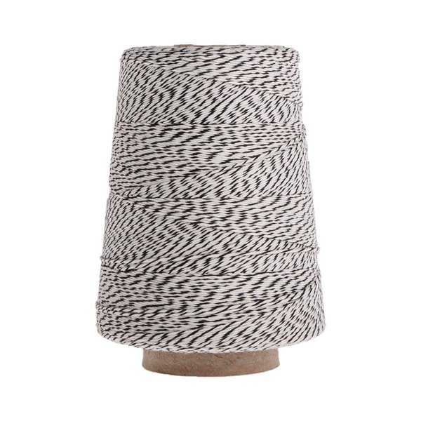 Regency Wraps Baker's Twine Cone, Colorful String for Tying Pastry Boxes, Wrapping Baked Goods, Gifts and DIY Crafts, 2,300 ft, Pack of 1, Black/White