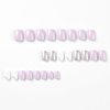 Short Square Press on Nails Pink Fake Nails Full Cover Sliver Glitter False Nails with White Pink Marble Designs Glossy Glue on Nails Petite Acrylic Nails Artificial Nails for Women Girls 24Pcs
