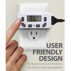 Fosmon 24 Hour Programmable Digital Timer for Eletrical Outlets, Indoor Plug-in Light Timer Switch, Grow Light Timer 125V 15A Electric Wall Timer for Small Applicance, Lamp, Aquarium, Reptile Lights