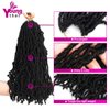 Youngther 22 inch New Faux Locs Crochet Hair 6 Packs Most Natural New Soft Locs Crochet Hair Curly Wavy Synthetic Hair Hair Extensions (22inch-1B#)