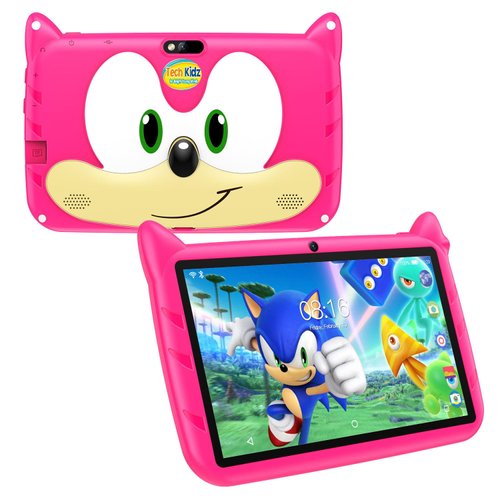 Tech Kidz - 32GB Tablet for Kids 7 inch Android Tablet Lots of Free Content Pre-Installed, Kids Learning Toy Tablet with WiFi, YouTube, Parental Control, Age 3+ (Pink)