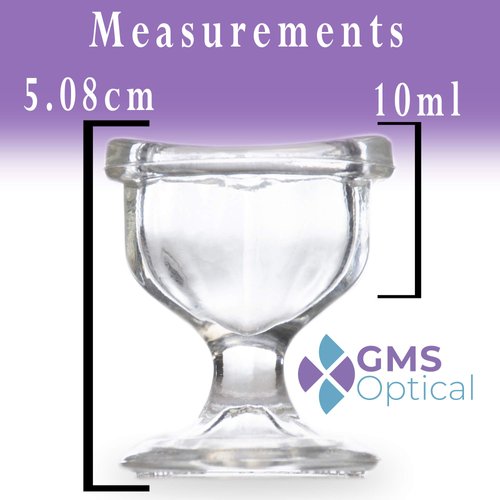 GMS Optical Glass Eye Wash Cup - Soothing Relief from Allergens, Irritants, Makeup, Dust, Dry Eyes and More - Use With Distilled Water or Saline (10 mL Volume)