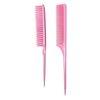 Allegro Combs Rat Tail And Three Row Combs For Women Parting Hairstylist Wide Tooth Comb Detangling Hair Styling Apply Product In Curly Hair Made In The USA 2 Pcs. (Light Pink)
