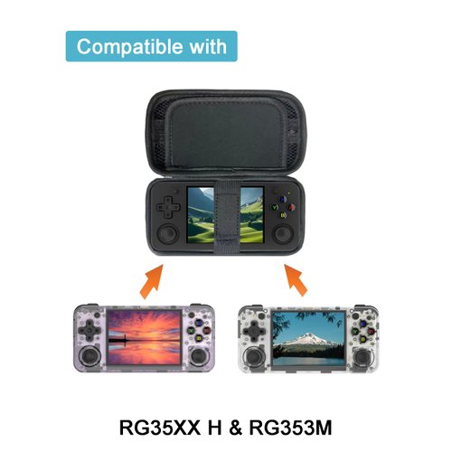 Xmaspanda Carrying Case with Screen Protector for RG35XX H / RG353M Handheld Game Console, RG35XX H Portable Game Console Storage Case, Retro Game Console Carrying Bag RG353M Travel Case