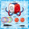 Octopus Pool Toys, 2-in-1 Kids Inflatable Basketball Hoop & Ring Toss Yard Games, Family Party Indoor Outdoor Water Play, Cool Spring Summer Toys for 3 4 5 6 7 8 Yr Old Boy Girl Teen Gift (Red&White)