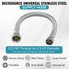 DecoSource Universal Stainless Steel Supply Hose 1/2 FIP Thread to 1/2 FIP Female Faucet Line Connector Stainless Steel - Hot & Cold Water Supply - Laundry/Kitchen Sink (1 Pair, 20 Inch Long)