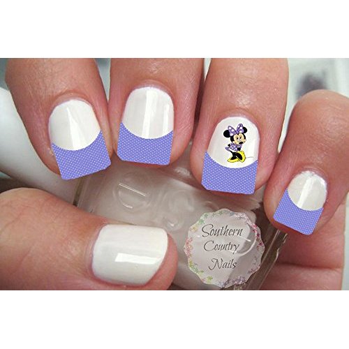 Purple Polka Dot French Tips and Nail Art Decals