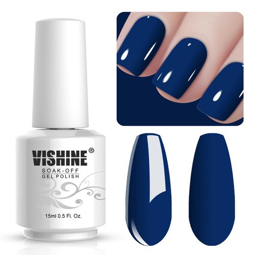 Vishine Gelpolish Lacquer Shiny Color Soak Off UV LED Gel Nail Polish Professional Manicure Royal Blue(1520)