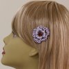 Medium Decorative Hair Comb Rhinestone Crystal Rose Bridal Hair Comb, Puple