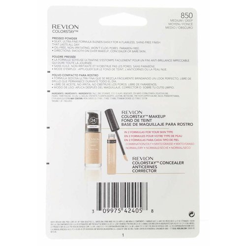 Revlon ColorStay Pressed Powder, Medium/Deep, 0.3 oz (Pack of 4)