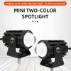 2pcs Super Bright 24W LED Two-Color White Amber Spotlight + 2pcs ON-ON-OFF Switch, Waterproof auxiliary Motorcycle Headlight Fog Light, Universal For Car Truck ATV Offroad SUV Driving Work Spot Lamp