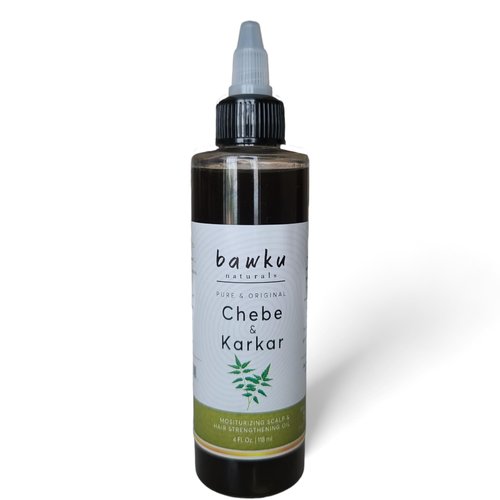 bawku naturals Hair Oil Infusion with Chebe Powder, Karkar Oil, Black Seed, Neem, Hemp Seed, Hibiscus & Shea Oil - 4 oz
