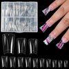 Fcozpjk Duck Nails Tips, 120Pcs Clear Short Duck Feet Nail Tips, Soft Nail Tips for Acrylic Nails Professional, Half Cover Duck Tips, Y2K Press On Nails, Nail Salon Supplies