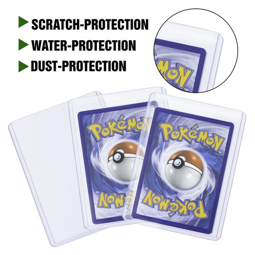 Emerald Giant 25 Hard Plastic Toploaders, Clear Trading Card Protectors, Pokemon Sleeves, Yugioh, Baseball, Basketball, Soccer, Standard Sized Sports Card Holder