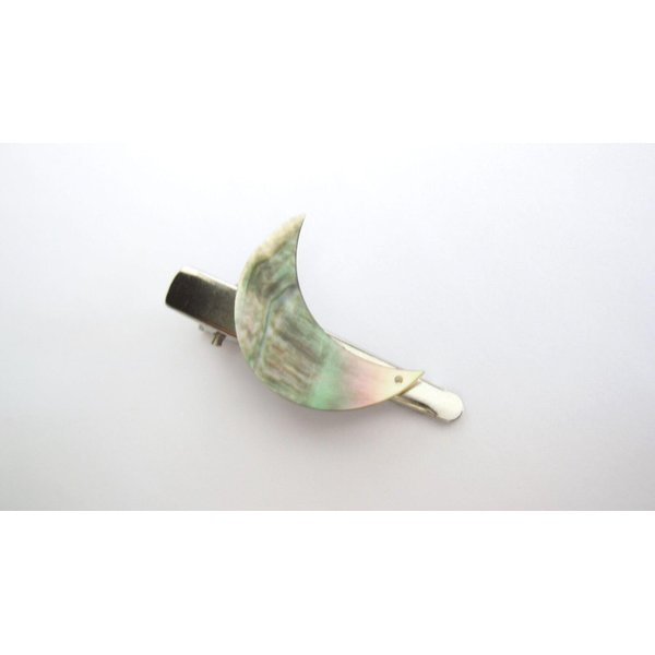 Generic Pink purple gray green moon shaped shell alligator hair clip