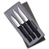 Rada Cutlery Paring Knife Set 3 Knives Blades Stainless Steel Resin Made in The USA, 2-1/2”, 3-1/4”, Black Handle