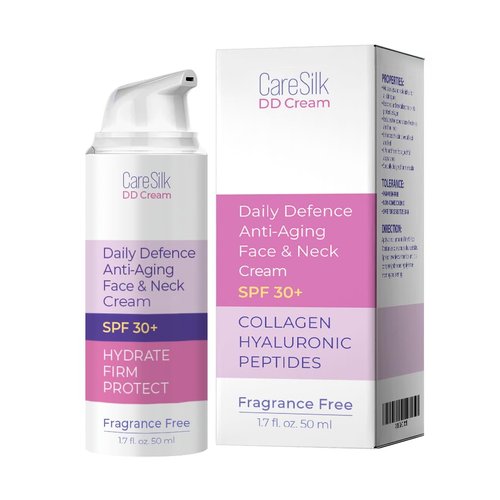 CARESILK DD Cream Face Moisturizer With SPF 30 + Hyaluronic Acid, Collagen, Peptides | Daily Defe...