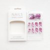 24Pcs Square Press on Nails Medium Fake Nails with Glossy Full Cover False Nails and Wine Red Broken Glass Pattern Acrylic Nails Square Glue on Nails for Women Manicure