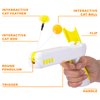 Mity rain Cat Toy, 2-in-1 Interactive Exercise Toy for Indoor Cats, Switchable Ball and Feather Launcher Gun, Yellow ABS, 741 Model, Portable, Lightweight
