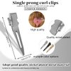 Glamordove Hair Extension Tool Kit Stainless Steel Pliers Micro Beads Remover Hook Looper Hair Gripper Sectioning Clips Wefting Sewing Salon Barber Accessories (Gold)
