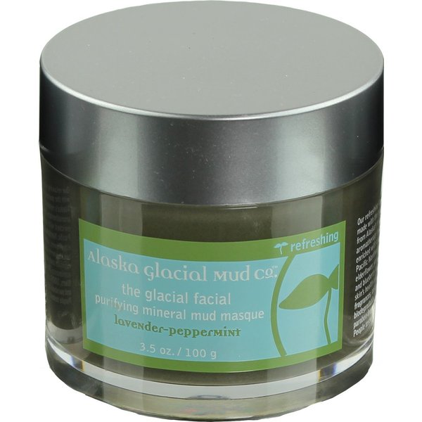 Alaska Glacial Facial Purifying Anti-Aging Mud Mask with Pure Mineral Rich Glacial Clay for All Skin Types - Lavender-Peppermint - 3.5oz