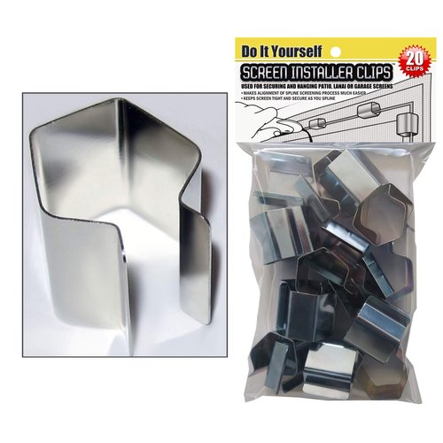 Patio, Lanai and Garage Window Screen Installer Clips (20 Pack Clips)