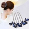 Xerling Rhinestone Hair Comb Hair Accessories for Women Butterfly Crystal Hair Side Comb Blue Hair Piece for Bride Decorative Wedding Hair Jewelry (Blue)