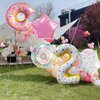 HADCKJA Donut Birthday Party Decorations Donut Balloons Party Supplies with 2nd Foil Balloon Candy Pink White Donut Star Balloons for Sweet Birthday Party Boy Girl Shower Wedding Decorations 5 Pcs