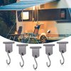 Rv Awning Hooks for Lights Camping Awning Accessory Hangers S Shaped Hooks Set Rv Party Light Hangers for Christmas Party Camping Tent Indoor and Outdoor Supplies (Grey and Silver,24 Pairs)