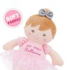 FancyOh! 9" Soft Ballerina Baby Doll Freya - Adorable My First Baby Doll for Infants - Sensory Baby Rattle Toy - Pink