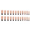 YoYoee French Long Press on Nails Cute Fake Nails Coffin False Nails Acrylic Full Cover Black Stick on Nails for Women and Girls 24PCS