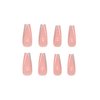 MERVF Coffin Press on Nails Extra Long Nude Fake Nails Glitter French Tip Ballerina Acrylic Nails Glossy 24pcs False Nails Press ons Luxury Glue on Nails