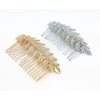 yueton 2pcs Gold and Silver Leaf Olive Branch Leaves Fashion Ladies Bride Wedding Hair Combs Headdress Hair Pins