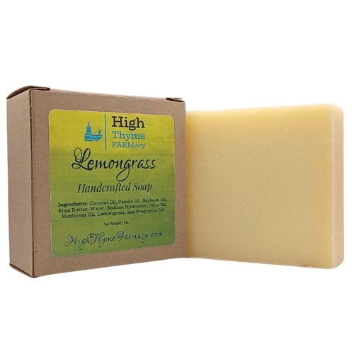 Lemongrass Soap - 5 Ounce Bar Handcrafted Soap w/ Lemongrass Essential Oil & Real Lemongrass - Natural Lye Soap - Lemon Scented Soap Bar - Non-Toxic Bar Soap - Natural Beauty Products - Body Soap Bars