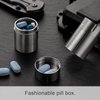 TISUR Portable Pill Cases, Metal Titanium Pill Holder Pocket Small Pill Box Keychain Waterproof Pill Bottle Medicine Organizer Case Container for Travel Purse Outdoor Camping (Titanium Pill Bottle)