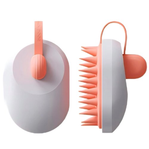 KINTEGOOD Hair Scalp Massager Brush, Cute Mouse Shape Shampoo Brush Scalp Scrubber, Wet/Dry Use, Scalp Massager for Hair Growth, Eliminates Dandruff for Men & Women, White