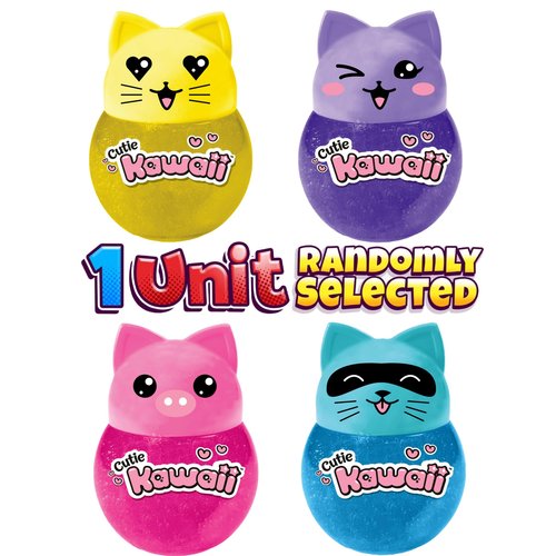 JA-RU Cutie Kawaii Slime (1 Slime Assorted Color) Glitter Slime for Kids w/Animal Containers. Therapy Putty Sensory Fidget Stress Toy. Bulk Party Favors & Goody Bag. 5247-1