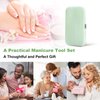 Manicure Set-Stainless Steel Nail Care Set-Professional 7 in 1 Ingrown Toenail Clipper Grooming Tool-Pedicure Kit & Toe Nail Cutter-Thick Nail Scissors Toiletries with Cuticle Trimmer (Green)